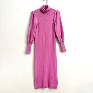Hatch x J. Crew Pink Maternity Midi Long Sleeve Sweater Dress Women’s Sz XS/S